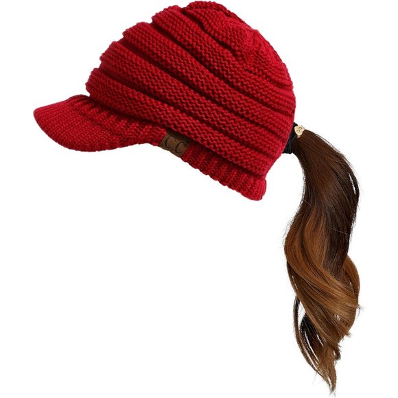 Hatsandscarf Exclusives Women\'s Ribbed Knit Hat with Brim main image 5